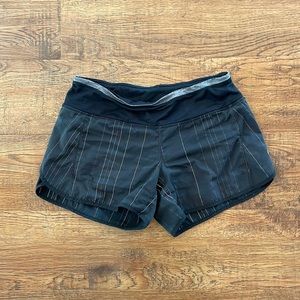 Lululemon Black and Gray Running Shorts